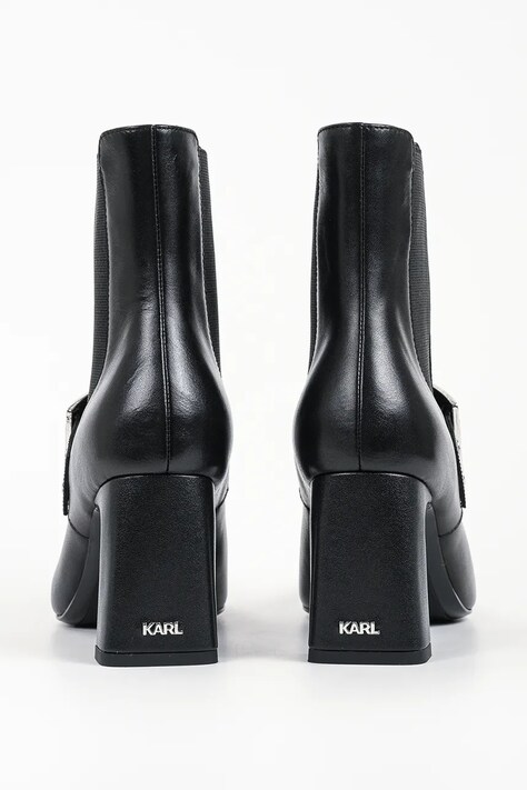 Karl Lagerfeld ботильйони на каблуку жіночі шкіряні Kati — AW26-OBDUO7, чорний — фото 3