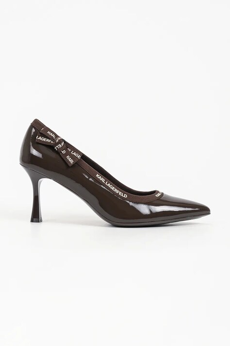 Karl Lagerfeld Szpilki skórzane Sienna brązowe KL32708R