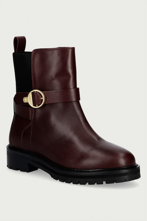 Barbour Botki damskie skórzane Alexandra bordowe LFO0819RE93