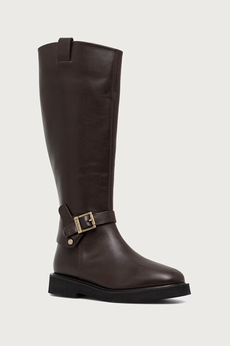 Barbour Visoke čizme s niskim potplatom za žene od kože Theodora smeđe LFO0783BR99
