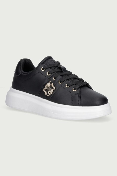 Just Cavalli Sneakersy damskie skórzane czarne 81RA3SB1ZPC43899