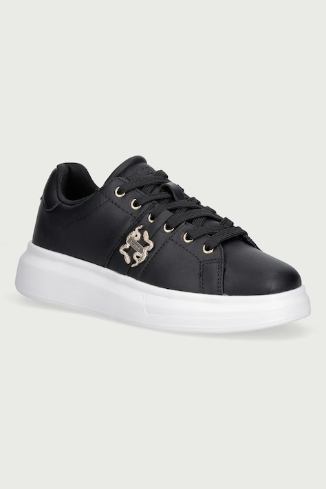 Just Cavalli Sneakersy damskie skórzane czarne 81RA3SB1ZPC43899