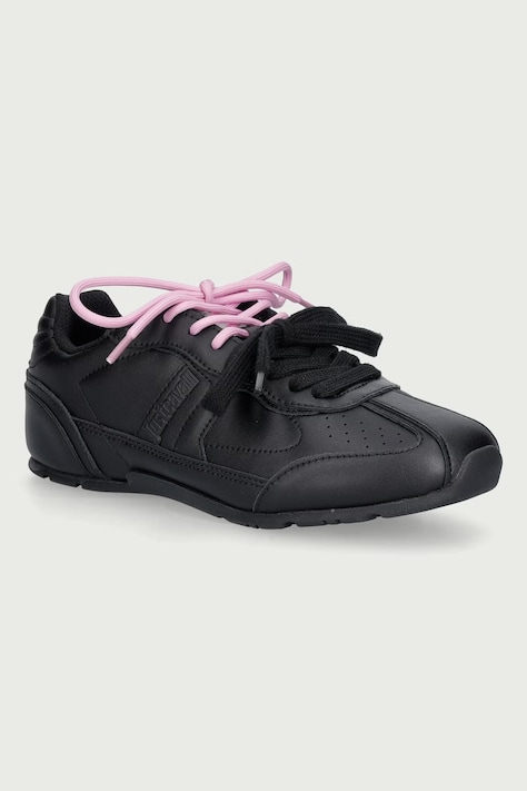 Just Cavalli Sneakersy damskie skórzane czarne 81RA3SF1ZPC47899