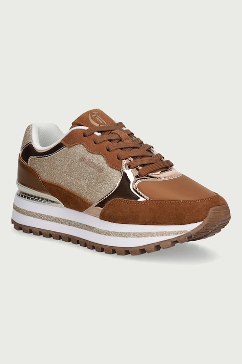 Just Cavalli Sneakersy damskie brązowe 81RA3SJ1ZSF09787