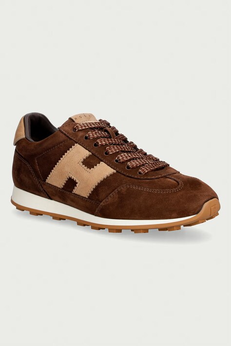 Hogan H727 Allacciato H sneakers dámske semišové hnedé HXW7270GH0T6RN0PC0