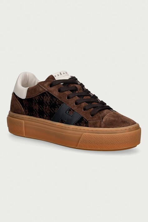 Hogan H705 Allacciato H sneakers dámske hnedé na platforme HXW7050GB0BVI50R2F