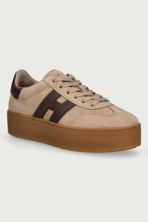 Hogan H698 Allacciato H sneakersy damskie beżowe HXW6980FB6TUIE0CP4