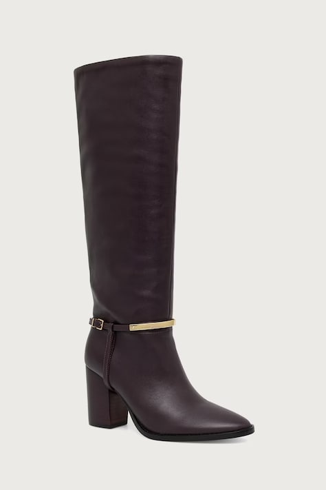 Marciano by Guess Kozaki na słupku damskie skórzane bordowe G6BZ30 L0229