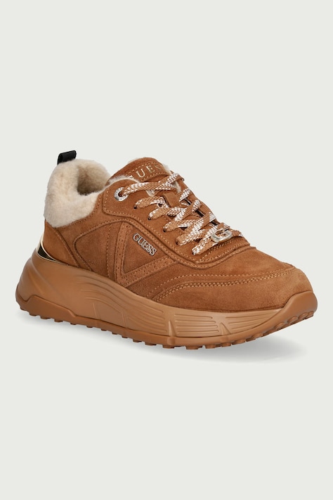 Guess FACTER2 sneakers dámske semišové hnedé FLFFA2 LEA12