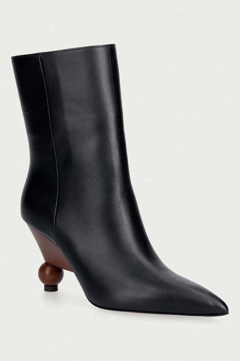 Weekend Max Mara Botki damskie skórzane czarne 2625796095600
