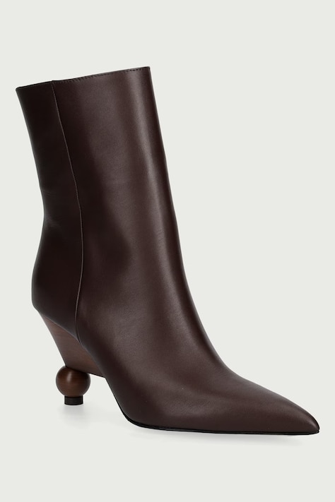 Weekend Max Mara Botki damskie skórzane brązowe 2625796095600