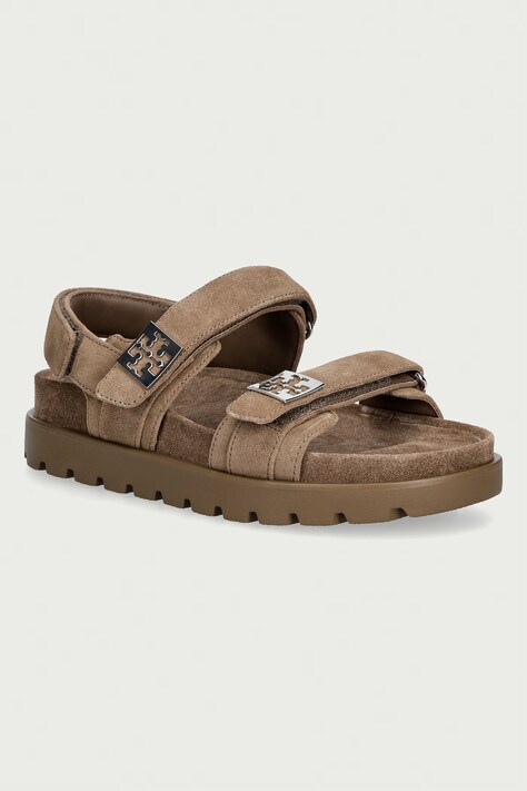 Tory Burch sandále dámske semišové Mellow Sport Sandal béžové 180673.037