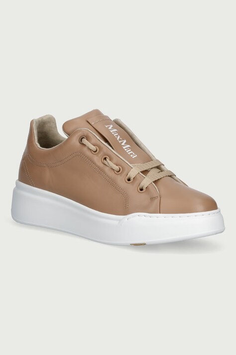 Max Mara Sneakersy damskie skórzane beżowe 2624766132650