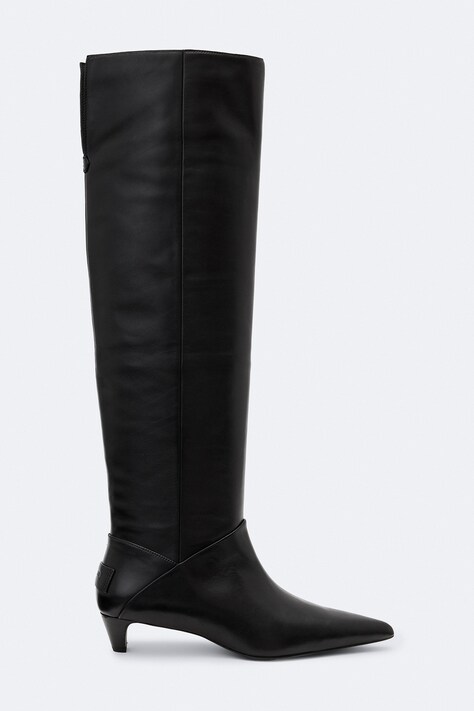 AllSaints Kozaki damskie skórzane Ortega Boot czarne W033FF