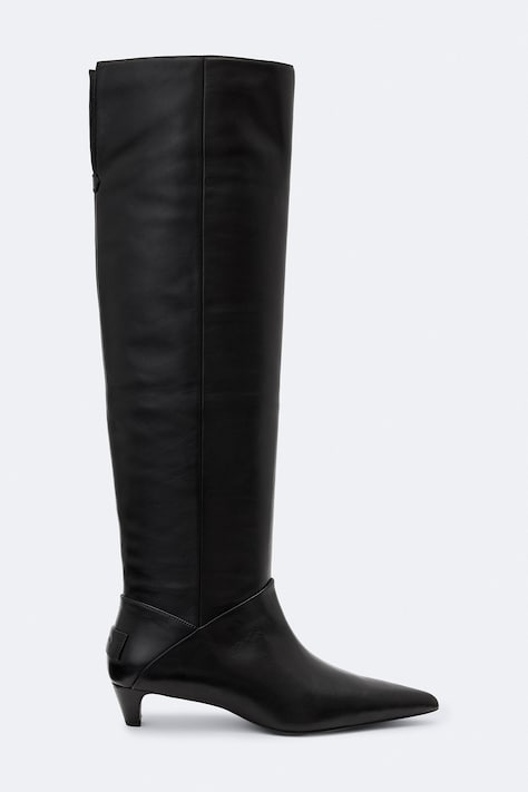 AllSaints Kozaki damskie skórzane Ortega Boot czarne W033FF
