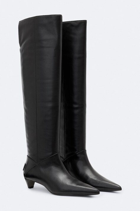 AllSaints Kozaki damskie skórzane Ortega Boot czarne W033FF