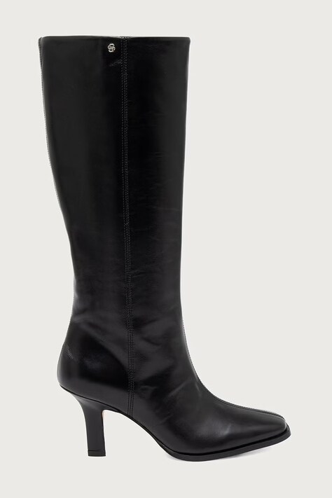 BOSS чоботи жіночі шкіряні Anyah — AW26-OBDW31, чорний — фото 2