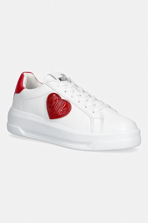 Love Moschino sneakersy damskie skórzane białe JA15235G1PIAQ10A
