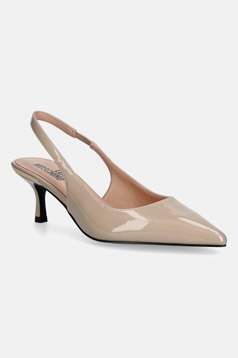 Love Moschino szpilki skórzane beżowe JA10336G1PIH0105