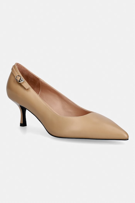 Love Moschino szpilki skórzane beżowe JA10176G1PIA0104
