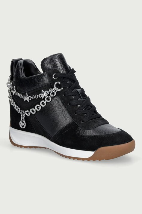 MICHAEL Michael Kors Nikko S2 Wedge Trainer Tenisice za žene od kože crne 43F6NKFS3L.001