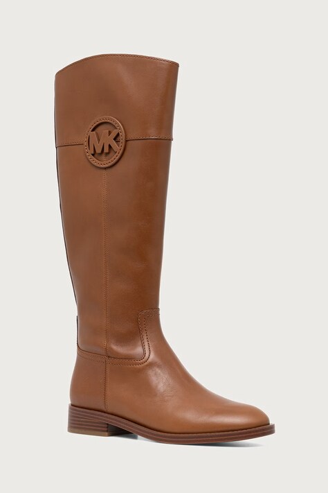 MICHAEL Michael Kors Μπότες Γυναικείες δερμάτινες Kimmee Flat Boot καφέ 40F6KMFB5L.230