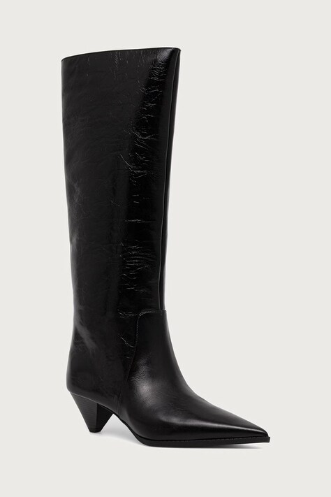 MICHAEL Michael Kors Μπότες Γυναικείες δερμάτινες Jayla Kitten Boot μαύρες 40F6JYMB5L.001