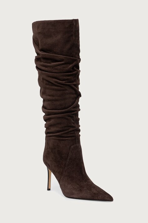 MICHAEL Michael Kors Čižmy na ihličkovom podpätku dámske semišové Dawn Heeled Boot hnedé 40F5DWHB5L.251