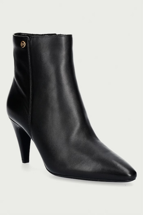 MICHAEL Michael Kors Gležnarski čevlji s tanko peto ženski usnjeni Daniela Heeled Bootie črni 40F6DNME5L.001