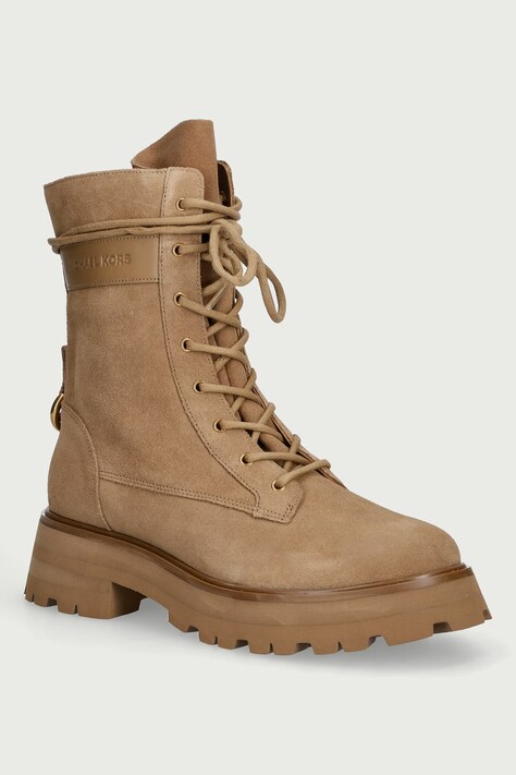 MICHAEL Michael Kors Workery dámske semišové Caleb Lug Bootie béžové 40F6CBFE5S.243