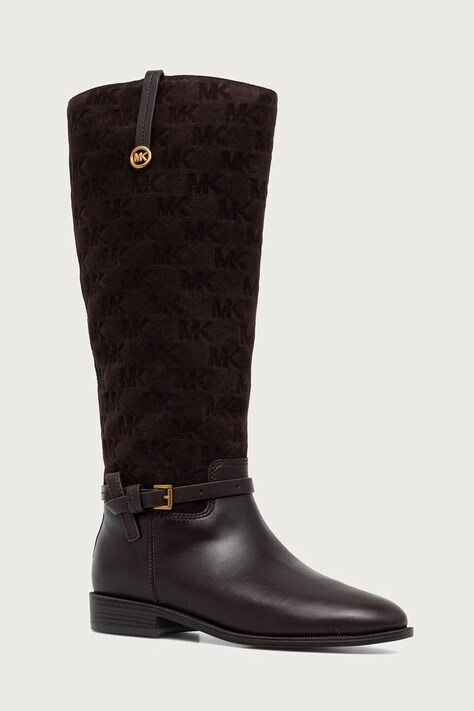 MICHAEL Michael Kors Μπότες Γυναικείες δερμάτινες Beverly Flat Boot καφέ 40F6BVFB5S.251
