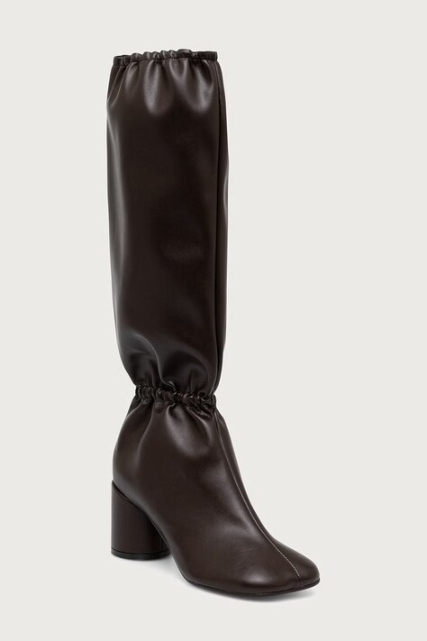 MM6 Maison Margiela Kozaki damskie skórzane brązowe S66WW0106-P7867