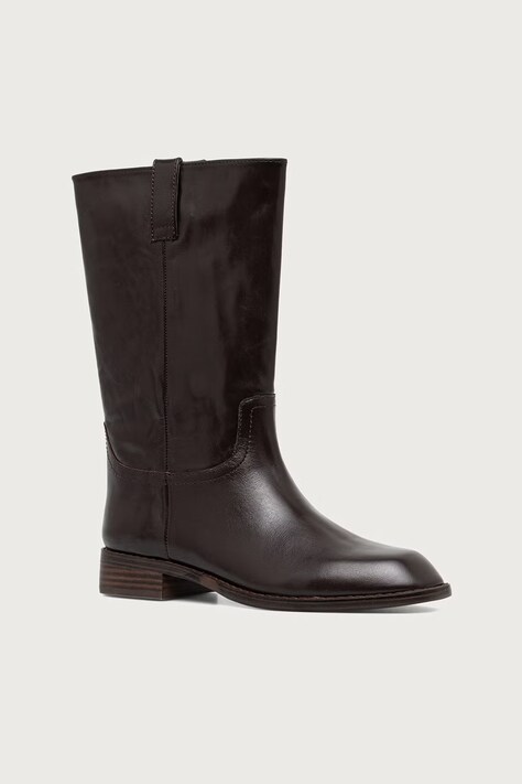 Steve Madden Kozaki na płaskim obcasie damskie skórzane Primo brązowe 11005929