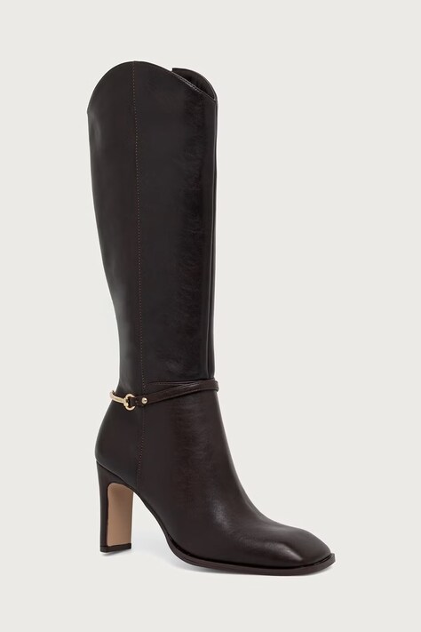 Steve Madden Kozaki damskie skórzane Shield brązowe 11005891