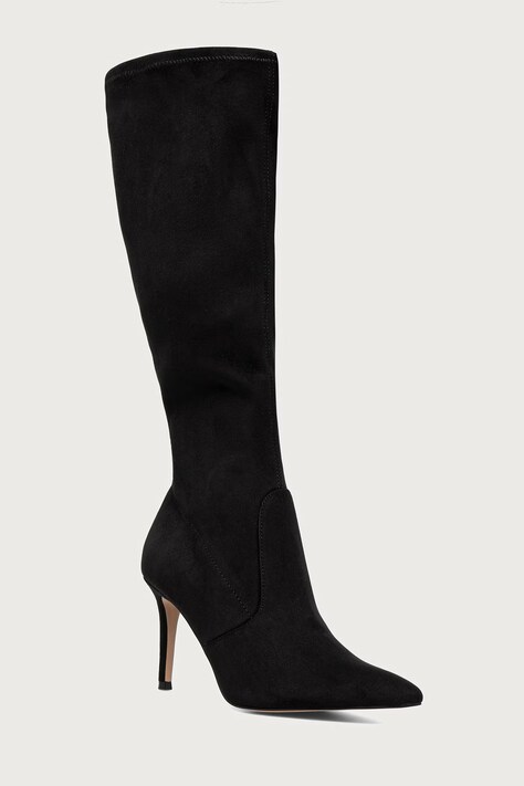 Steve Madden Kozaki na szpilce damskie z imitacji zamszu Sprint czarne 11005906