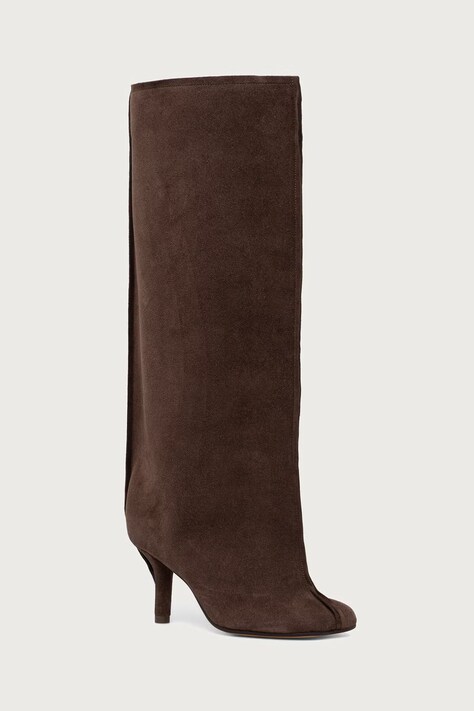 MM6 Maison Margiela kozaki damskie zamszowe brązowe S59WW0123-P6385