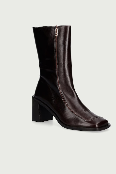 Billi Bi Stivali alla caviglia su tacco basso da donna in pelle Mogano athene 76 granata B1293