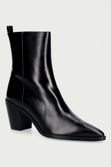 Billi Bi Členkové čižmy dámske kožené Black calf 80 čierne B1295