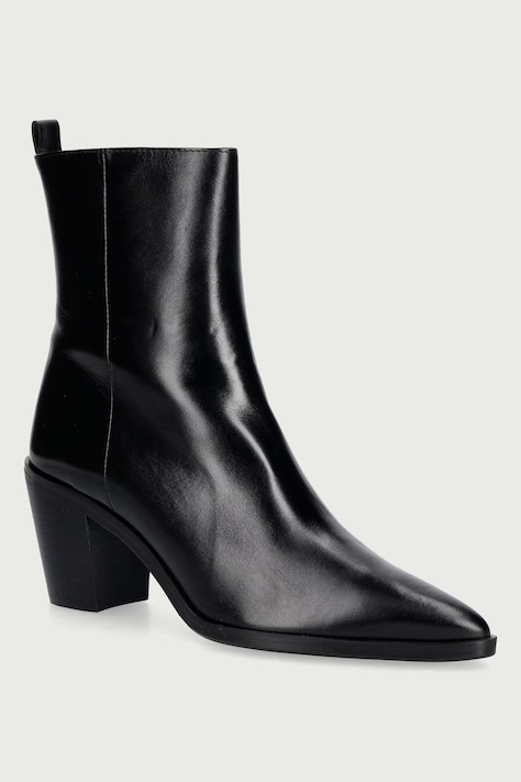 Billi Bi Členkové čižmy dámske kožené Black calf 80 čierne B1295
