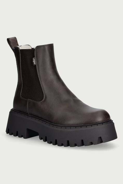Buffalo Боти челси с платформа дамски Aspen Chelsea Warm кафяви 18598-BRN