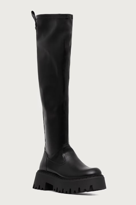 Buffalo Μπότες Γυναικείες Aspen Overknee μαύρες 18597-BLK