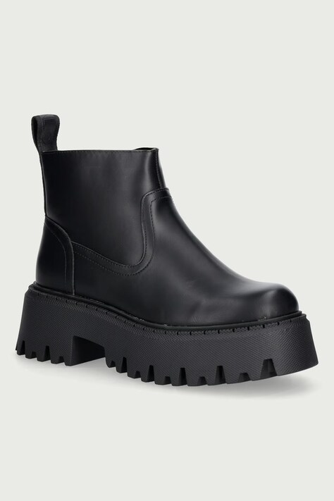 Buffalo Gležnarski čevlji s platformo ženski Aspen Boot Short črni 18594-BLK