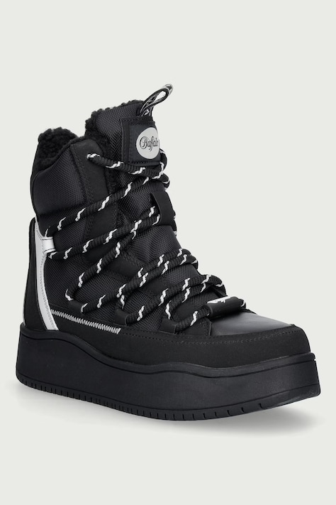 Buffalo Ariya Lace Up Warm Hi snehule dámske čierne 18425-BLK