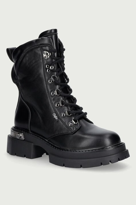 Buffalo Členkové čižmy dámske Vanta Lace Up Mid čierne 18404-BLK