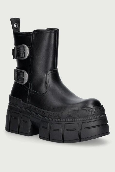 Buffalo Μπότες Γυναικεία Gopher Biker Lo μαύρες 18392-BLK