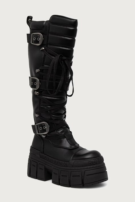 Buffalo Čižmy dámske Gopher Biker Hi čierne 18390-BLK
