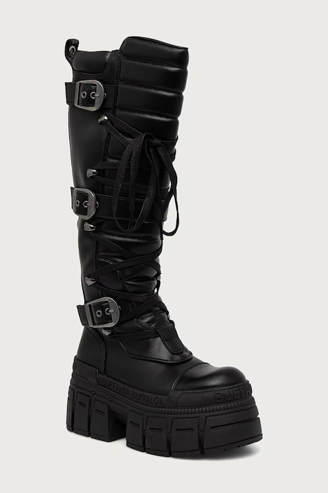 Buffalo Čižmy dámske Gopher Biker Hi čierne 18390-BLK