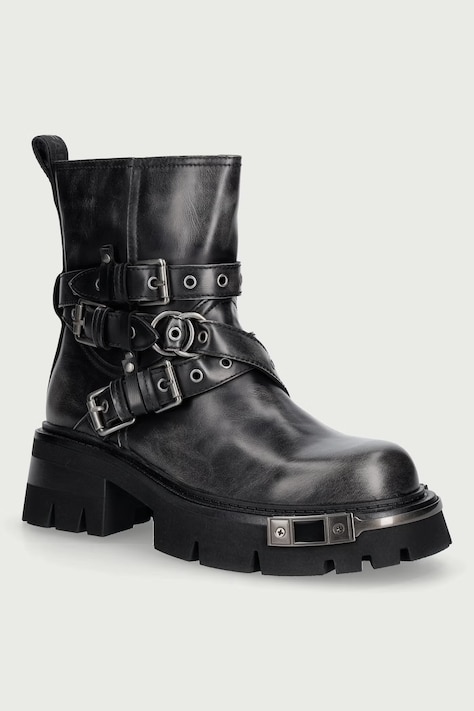 Buffalo Členkové čižmy dámske Soraya Heavy Biker Mid čierne 18339-BVN