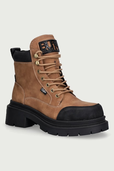 Buffalo Gležnarski čevlji ženski Jack Lace Up Mid rjavi 18334-BEB