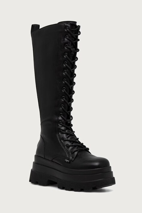 Buffalo Μπότες Γυναικεία Jupiter Lace Up Hi μαύρες 10405-BLK